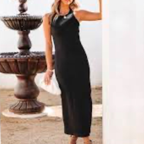 VICI Jenella Ribbed Midi Dress - Black - Small - Picture 2 of 5